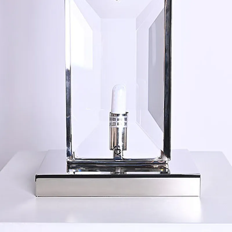 Luxury bright pyramid blocks crystal glass table lamp